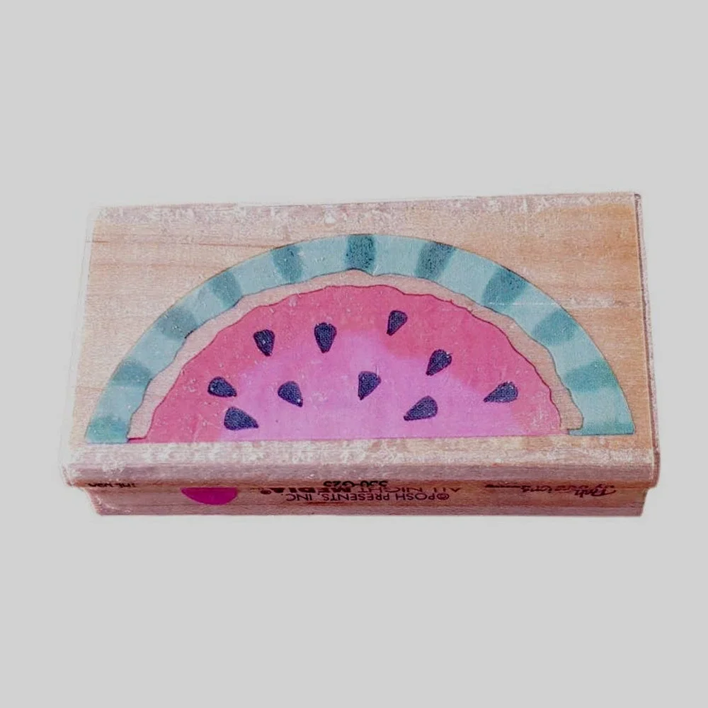 All Night Media Posh Impressions Watermelon Slice 550-G25 Wood Mounted Stamp